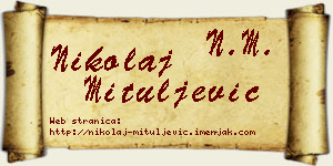 Nikolaj Mituljević vizit kartica